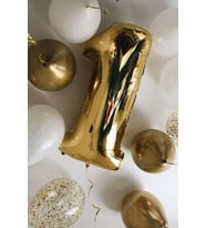 Beysüs 1 Yaş Balon Seti Gold Beyaz Şeffaf