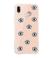 Huawei P20 Lite Uyumlu Baskılı Yumuşak Silikon Şeffaf Telefon Kılıfı
