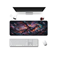 SonicTouch Klavye Mousepad 40x90cm Dikişsiz Pürüzsüz Su Geçirmez Kaymaz Galaksi Ejderhası