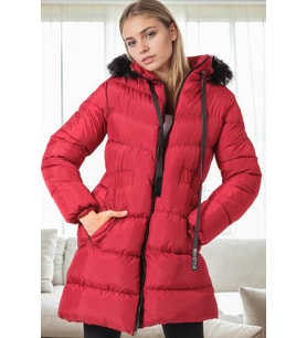 Dewberry Kadın %100 Polyester Kaban Bordo Z9764 Günlük Dış Giyim, Kazak ve Gömlek Kombini, Seyahat Gardırobu