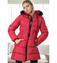 Dewberry Kadın %100 Polyester Kaban Bordo Z9764 Günlük Dış Giyim, Kazak ve Gömlek Kombini, Seyahat Gardırobu