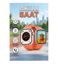 GPS Özellikli Akıllı Saat Bluetooth Arama Destekli Sağlık ve Uyku Takipli Gri Kasa Siyah Kordon