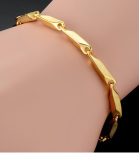 Sarı Gold Kaplama Kare Küp Model Erkek Çelik Bileklik Künye eck05bsr