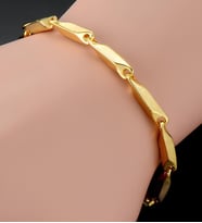 Sarı Gold Kaplama Kare Küp Model Erkek Çelik Bileklik Künye eck05bsr