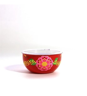 Kapaklı Kase Kırmızı (12 Cm)
