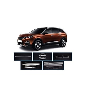 Peugeot 3008 5'Lİ KROM SET 2016 Ve Üzeri Paslanmaz Çelik (Gümüş)