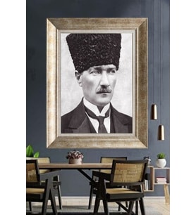Gümüş Çerçeveli Atatürk Tablo ds112