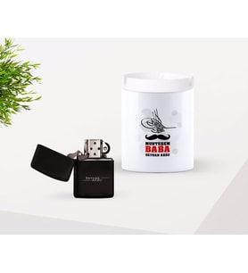 BK Gift Kişiye Özel Babalar Günü Hediyesi Muhteşem Baba Tasarımlı Seramik Kül Tablası ve Benzinli Çakmak Seti-1 (Model 1)