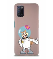 Oppo A92 Soft Premier Kapak Sandy Tasarımlı Silikon Kılıf - Pudra (Şeffaf)