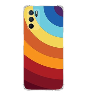 PrintiFy Oppo A16 Uyumlu Köşe Korumalı Renk Cümbüşü A Tasarımlı Şeffaf Silikon Kılıf