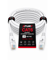 FURY CAT6 Ethernet Kablosu 2 Metre RJ45 LAN İnternet Modem Router Bilgisayar Kablosu