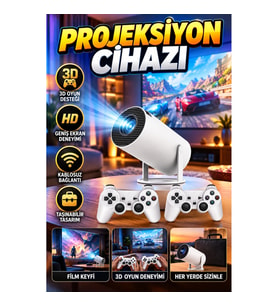 Kablosuz Ev Sinema Projeksiyon Cihazı – 3D Oyun Destekli Taşınabilir Tasarım