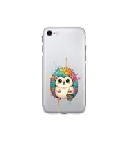 iPhone 7 ile Uyumlu Splash Kirpi Tasarımlı Şeffaf Silikon Kılıf