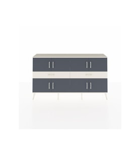Arges Konsol 4 Raflı 2 Çekmeceli 8 Kapaklı 176x30x99 Aytaşı-Antrasit/Aytaşı