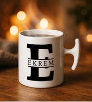 BK Gift Kişiye Özel İsimli Hammer Kulplu Beyaz Kupa Bardak-5, Arkadaşa Hediye, Sevgiliye Hediye, Doğum Günü Hediyesi