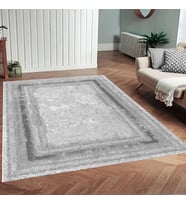Eliana Home Dijital Baskı Yıkanabilir Kaymaz Taban Salon Halısı Ve Yolluk LNA0818-FNL28 (Gri)