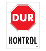 Mey İthalat® Dur Siyah Kırmızı Uyarı Levhası 25X35 Kod:1599
