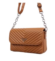 Bagacar MT1394 Camel Suni Deri Bayan Çapraz Omuz Çantası