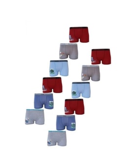 KOTA 1005 ERKEK ÇOCUK RENKLİ BASKILI BOXER 12 ADET