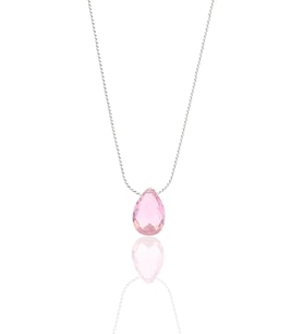 Gümüş rodyumlu pembe zirkon taşlı hayalet kolye SGTL12514PEMBE