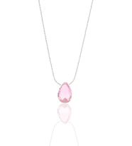Gümüş rodyumlu pembe zirkon taşlı hayalet kolye SGTL12514PEMBE