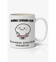 Benimle Sorunu Olan Ağlayarak Günlüğüne Yazabilir Yazılı Baskılı Kupa Bardak Baskılı Kahve Kupa Bardak