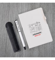 Kişiye Özel Uv Baskılı Mühendis Temalı Beyaz Defter & Beyaz Roller Kalem Seti