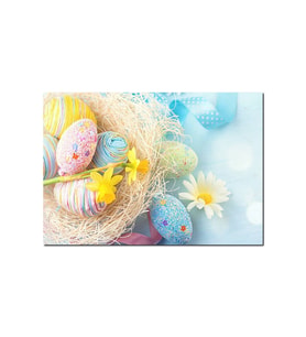 Rengarenk Boyalı Süslü Sürpriz Yumurtalar (25x35 Cm Boyut)
