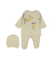 Sevnur Baby Krem Renk Arılı Fırfırlı Prematüre Kız Bebek Tulum Krem Renk 221743