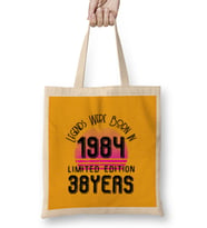 1984 birthday Gift - Made, Born in 1984 Gift - 38th Year Old Birthday Gift Vintage  Style Bez Çanta Uzun Saplı