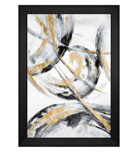 Soyut Şekiller Motifli Kanvas Tablo 50 x 70 cm Siyah Çerçeve
