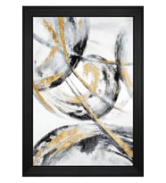 Soyut Şekiller Motifli Kanvas Tablo 50 x 70 cm Siyah Çerçeve