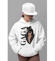 Lady Gaga Baskılı Unisex Oversize Şarkıcı Hoodie