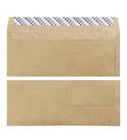 Elitstore Diplomat Zarf Kraft Pencereli Silikonlu 90 gr. 10.5 cm x 24 cm 100'lü Paket