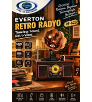 Everton Rt-623 Nostaljik Radyo - Büyük Boy - Gramafon Aksesuarlı - Bluetooth - Usb -Aux - Fm Radyo -Tf/Sd Kart Girişli