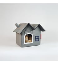Kedi Evi Kedi Yuvası Kapalı Kedi Kulübesi Pet Villa (Antrasit)