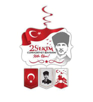 29 Ekim Cumhuriyet Bayramı Temalı Tavan Sarkıt Süsü 130cm*33cm
