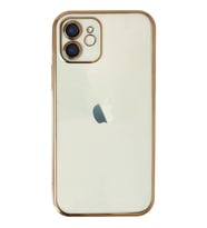 Newface Apple iPhone 12 Kılıf Razer Lensli Silikon - Gold
