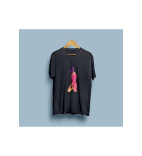 Oversize Renklendirilmiş İnsan Vücudu tasarım unisex T-shirt (Siyah)