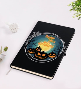 BK Gift Kişiye Özel Happy Halloween Tasarımlı Siyah Defter-14