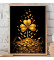 Ezgoola / Feng Shui Tablo / Yonca tablo / İşyeri Tablo / İşyeri Hediye / Ev Hediye / Ev Dekoru / Poster / Özel Tasarım Hediye (Beyaz)