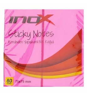 İnox Postit 75X75 80 Yaprak Fosforlu Pembe - 3 adet