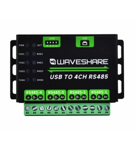 Waveshare USB to 4 Kanal RS485 Çevirici Modül Metal Kutu Endüstriyel Tip Sinyal Çevirici Haberleşme