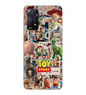 Redmi Note 11S - Note 11 Uyumlu Toy Story Kolaj Tasarımlı Şeffaf Telefon Kılıfı