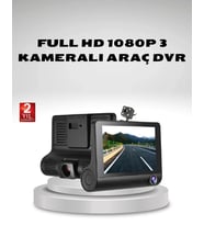 Araç Kamerası 3’lü Full HD DVR 1080P Gece Görüşlü ve G-Sensörlü
