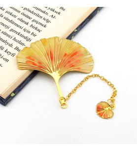 Sonbahar Mabed Ağaç Yaprak Bookmark Metal Ayraç Kitap Ayracı Zincirli AY112