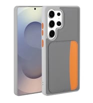 Samsung Galaxy S24 Ulta Uyumlu Kılıf Kartlıklı Zore X-Kart Silikon Kapak (Koyu Gri)
