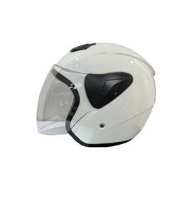 Sway Xbyc 633 Solıd Şeffaf Vizörlü Yarım Motosiklet Scooter Kaskı M Beden Beyaz