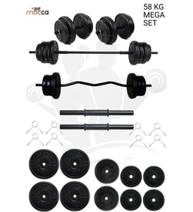 58 Kg Z-Barlı MEGASET Halter Seti Ve Dambıl Seti , Ağırlık Seti , Fitness Seti (20 kg)