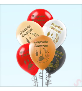Hoşgeldin Ramazan Pastel Balon, 30cm x 8 Adet